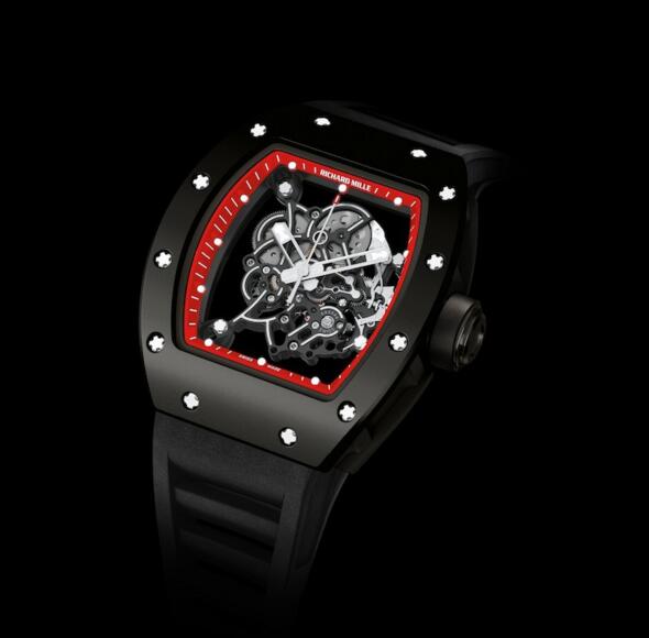 Replica Richard Mille RM 055 Watch RM 055 Bubba Watson Red Drive Black Rubberized Titanium